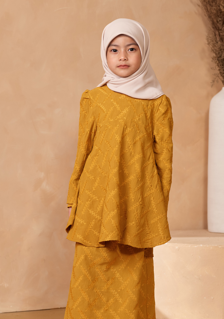 Kurung Daryna Kids - Mustard Gold