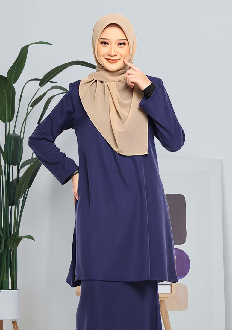 Kurung Elina - Navy Blue