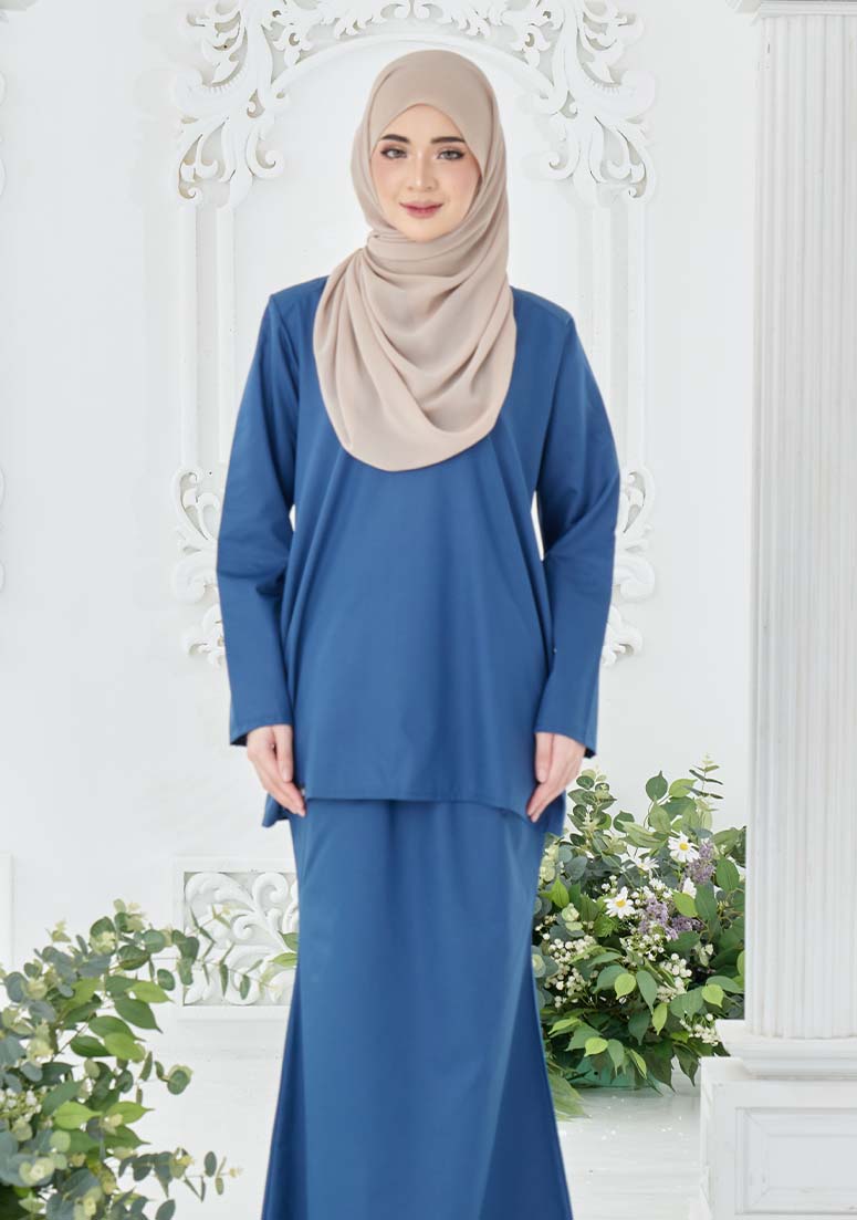 Kurung Haneefa - Oxford Blue