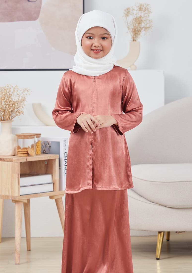 Kurung Mahia Kids - Deep Peach