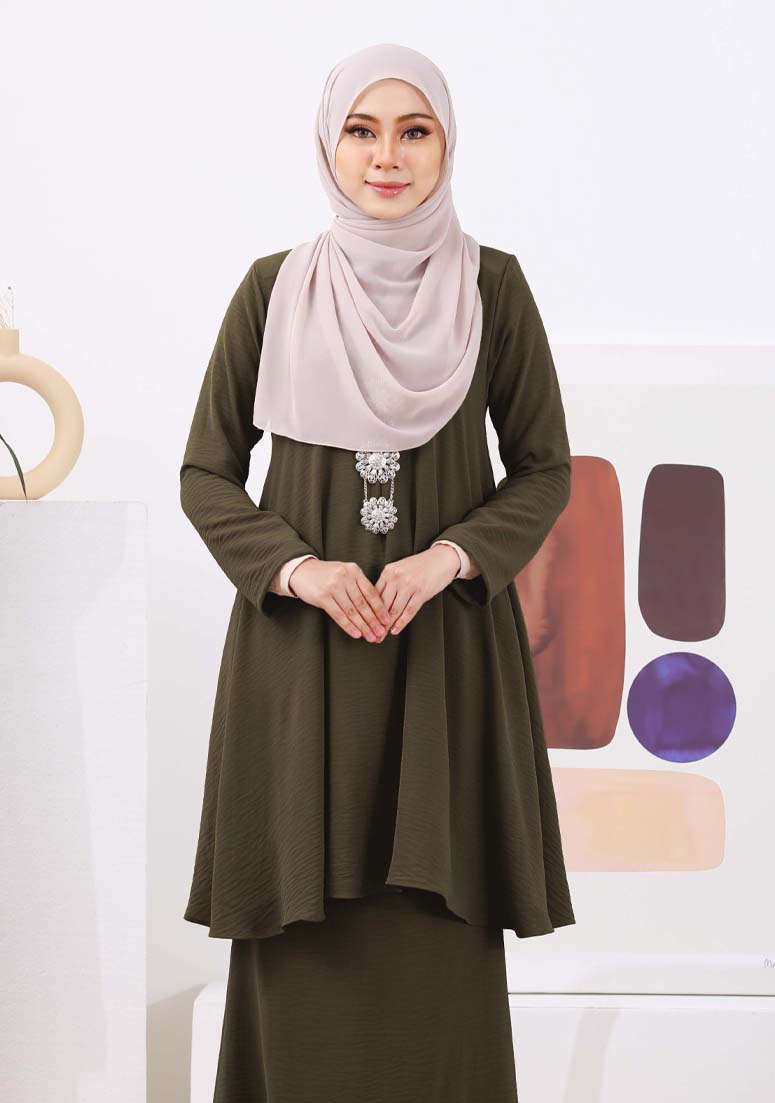 Kurung Maymunah - Army Green