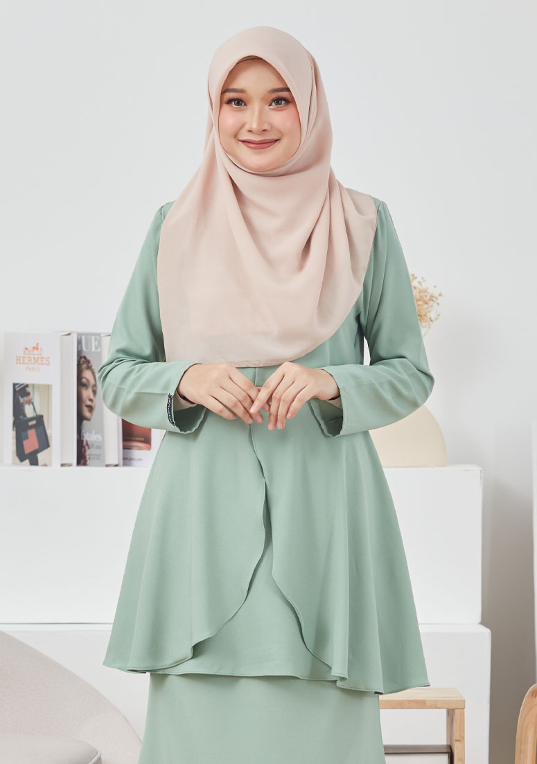 Kurung Mehzura - Mint Green