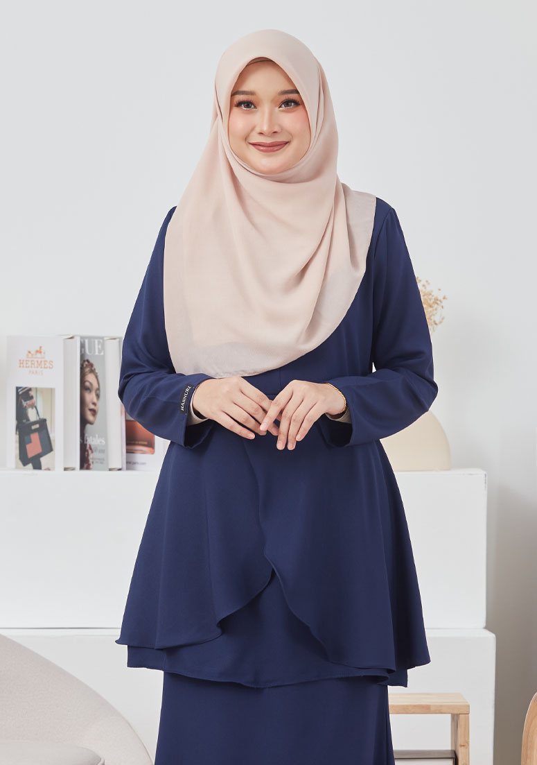 Kurung Mehzura - Navy Blue