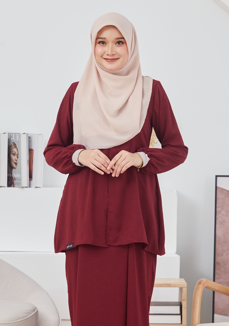 Kurung Melinda - Maroon
