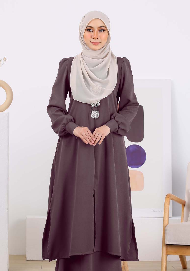 Kurung Nur Zakiya - Purplish Grey