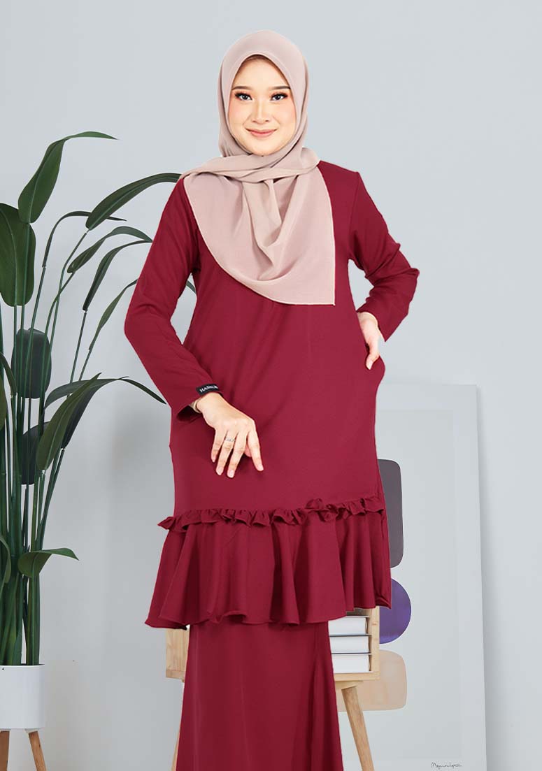 Kurung Pelaga - Maroon