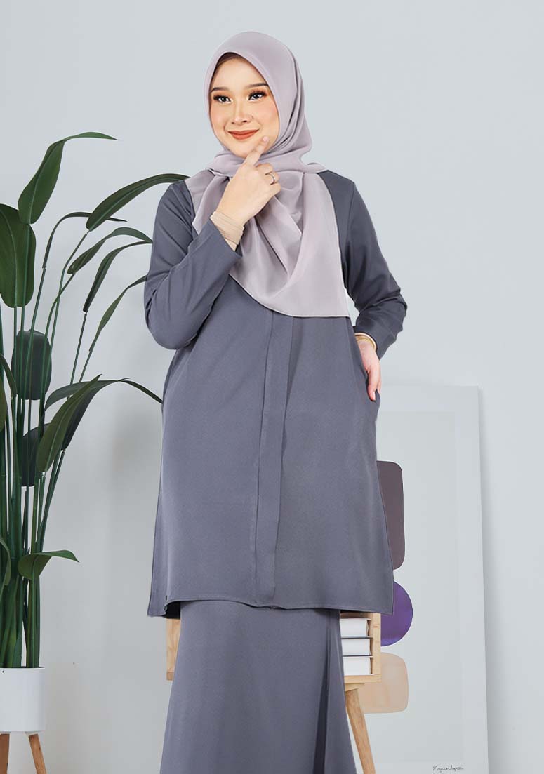 Kurung Qirana - Dark Grey