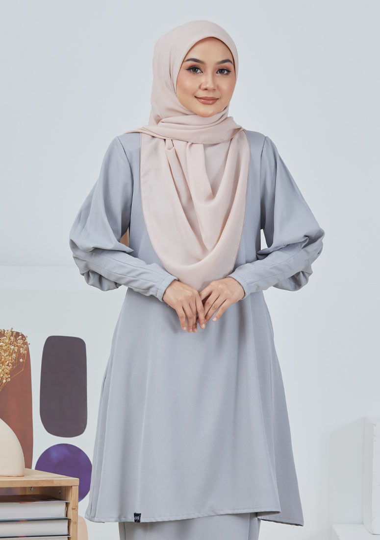 Kurung Safwanah - Light Grey