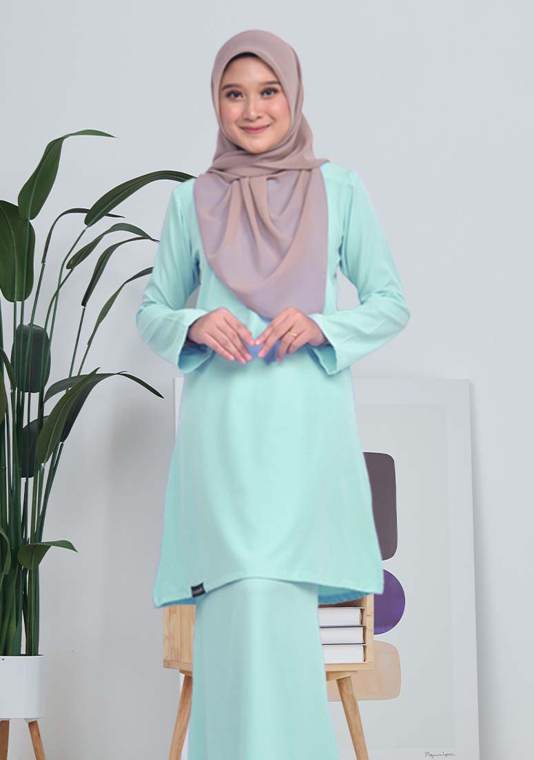 Kurung Simple Rose - Mint Green