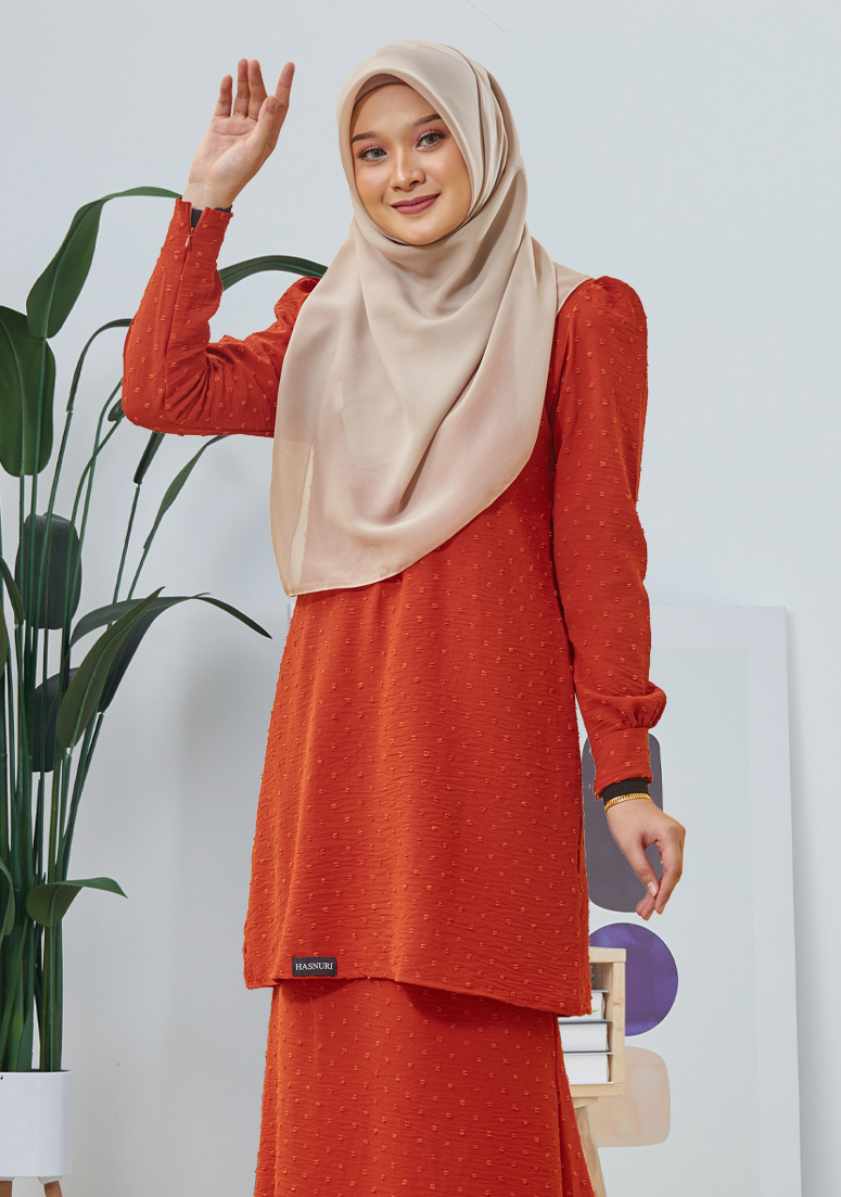 Kurung Sofea - Dark Orange