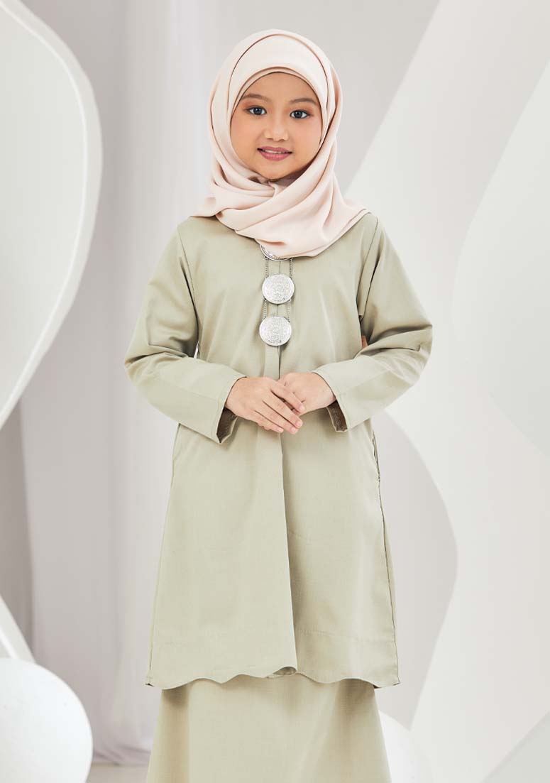 Kurung Soraya Kids - Light Olive