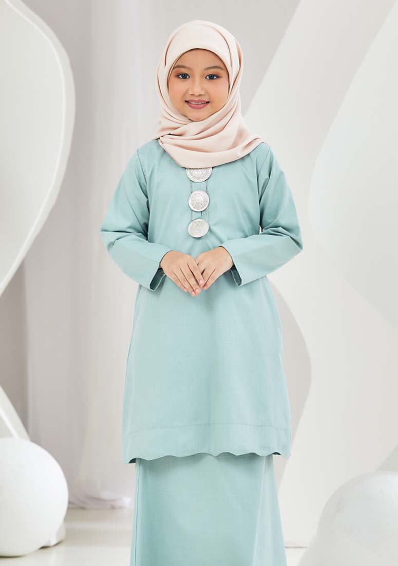 Kurung Soraya Kids - Mint Green