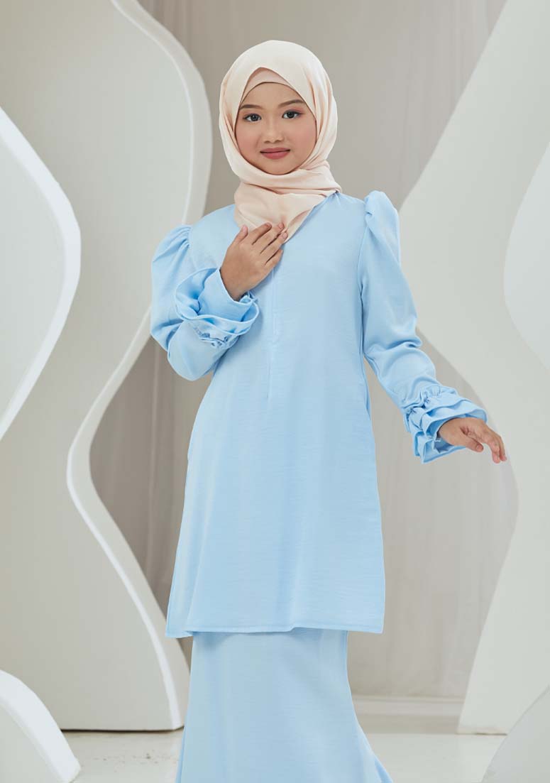 Kurung Wan Kuntom Kids - Baby Blue