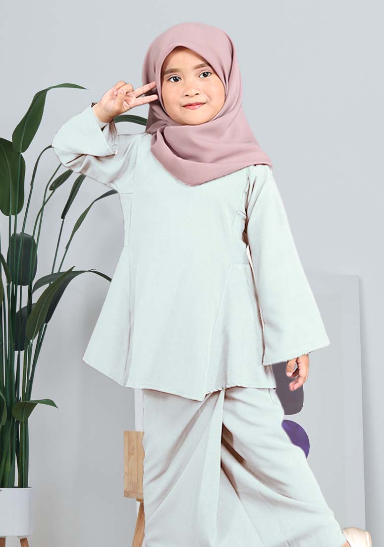 Kurung Zaleha Kids - Light Mint