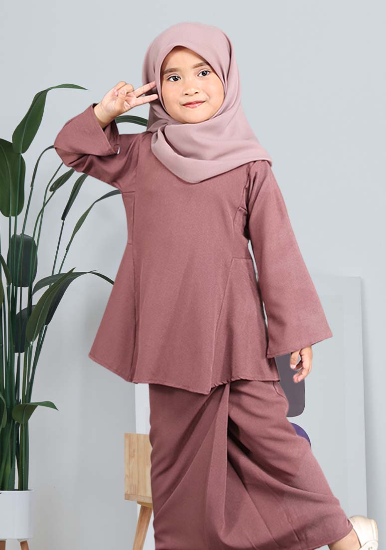 Kurung Zaleha Kids - Rosy Brown