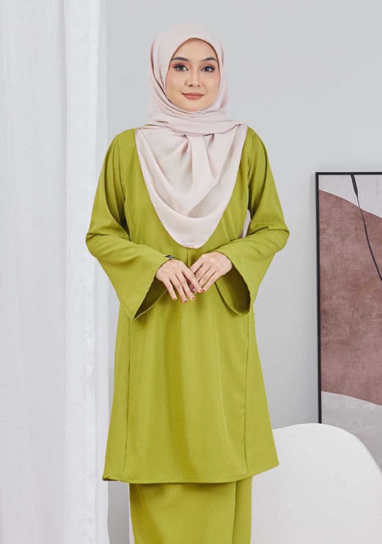 Kurung Zaleha - Lemon Green