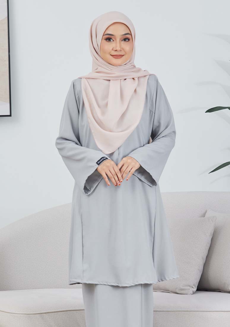 Kurung Zaleha - Light Grey