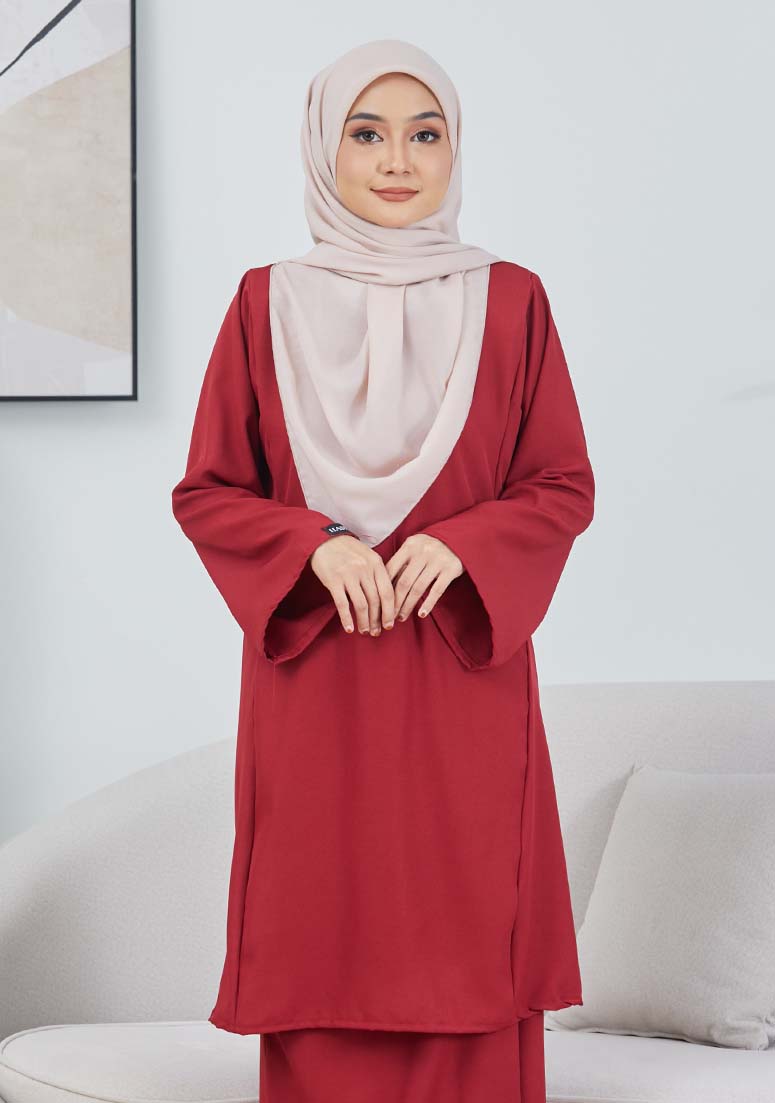 Kurung Zaleha - Maroon