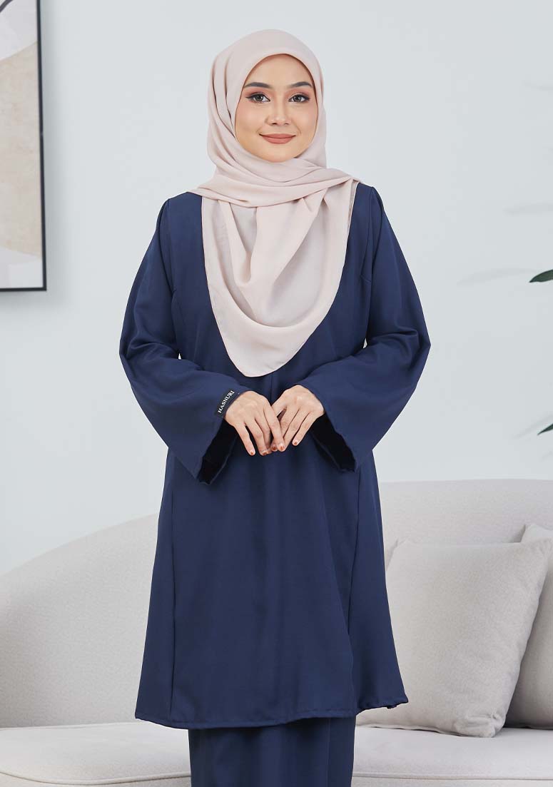 Kurung Zaleha - Navy Blue