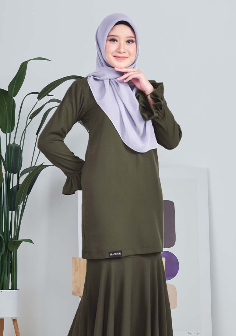 Kurung Princess Dyana - Moss Green
