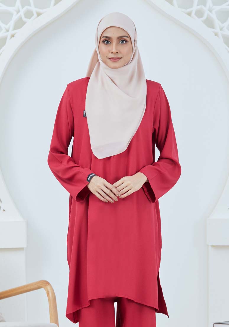 Suit Bunga Matahari - Maroon