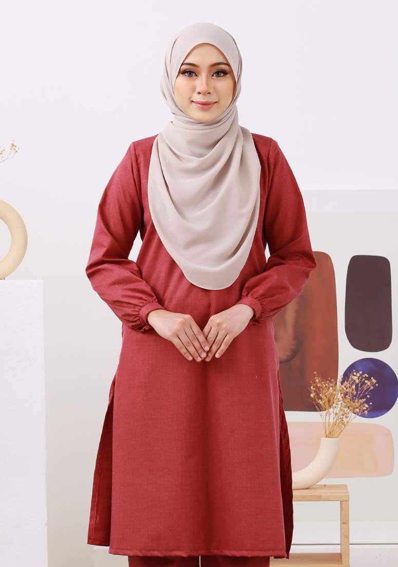 Suit Waleeda - Dusty Maroon