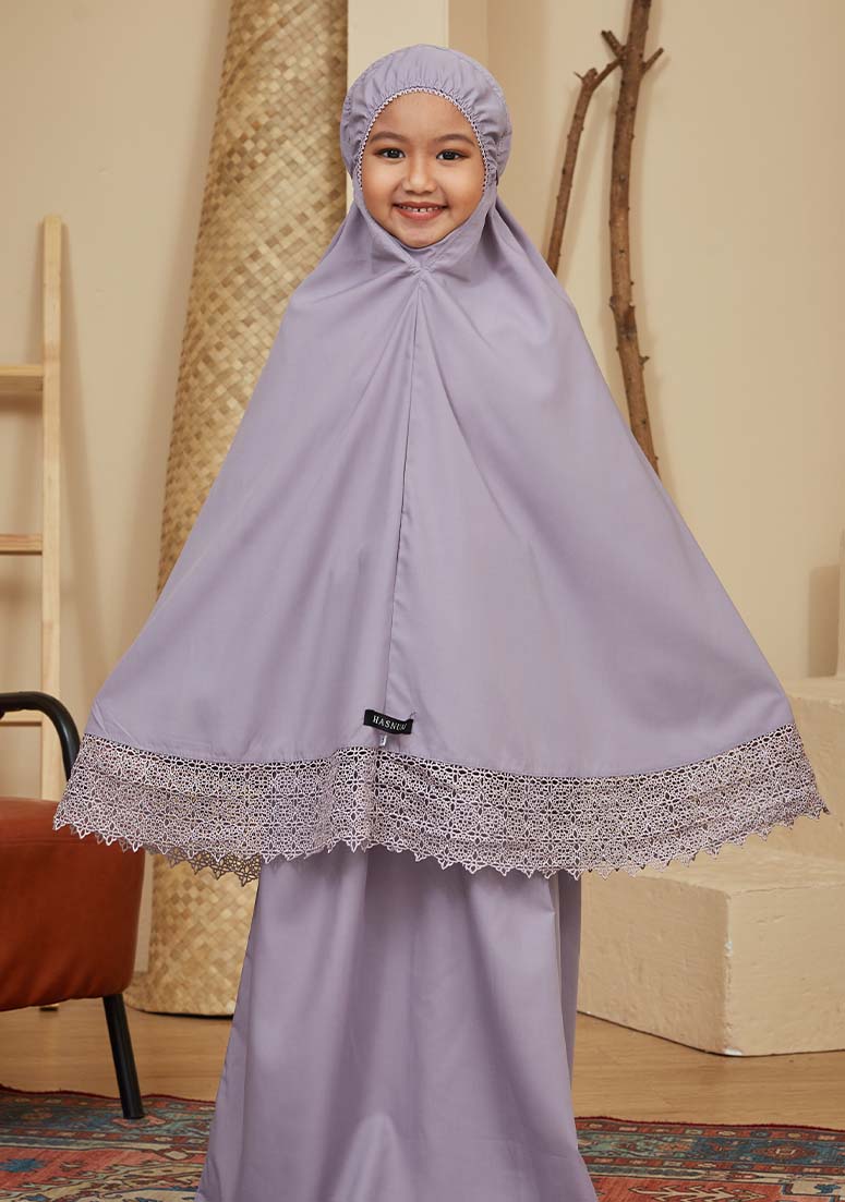 Telekung Annura Kids - Light Mauve