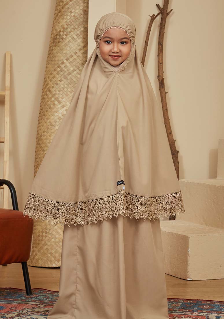 Telekung Annura Kids - Soft Brown