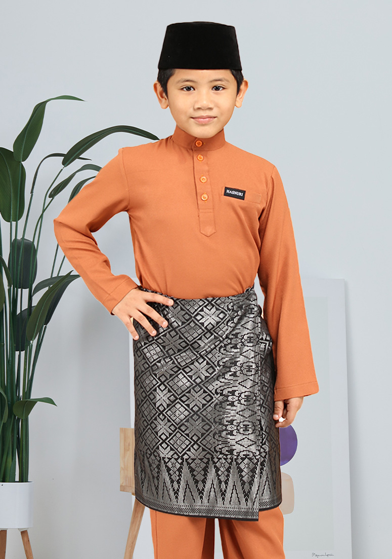 Baju Melayu Kashaf Kids - Golden Brown