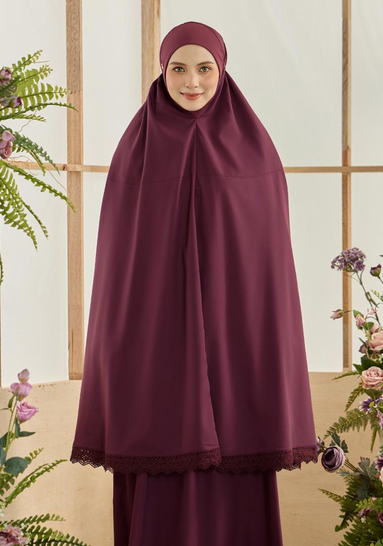 Telekung Hajar - Grape Purple