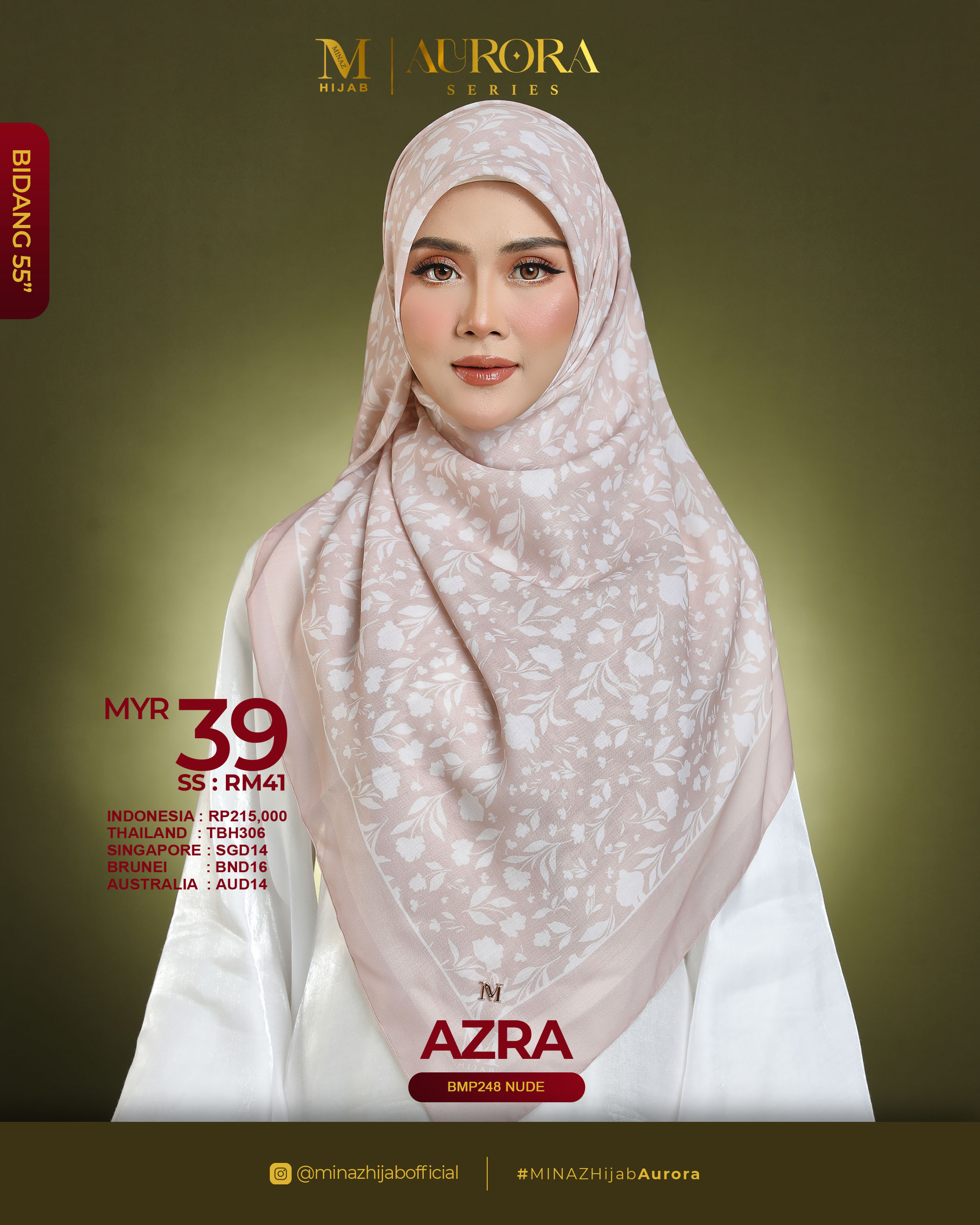 Tudung Bawal Aurora - Azra Nude - B55