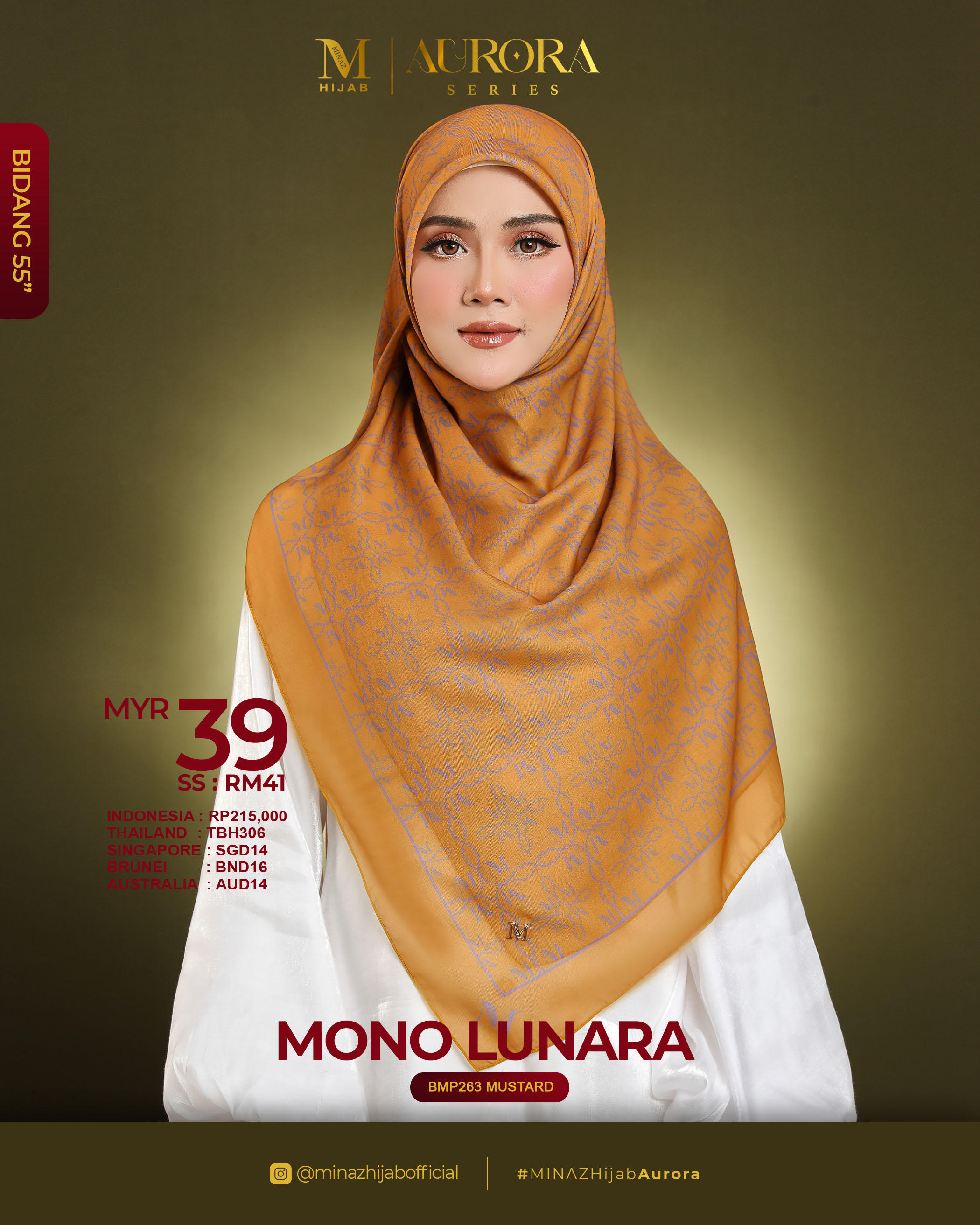 Tudung Bawal Aurora - Mono Lunara - B55