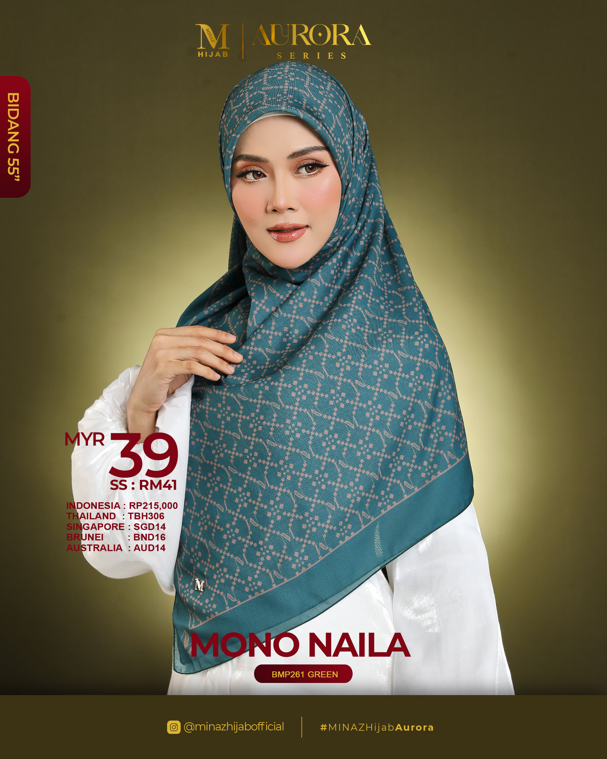 Tudung Bawal Aurora - Mono Naila - B55