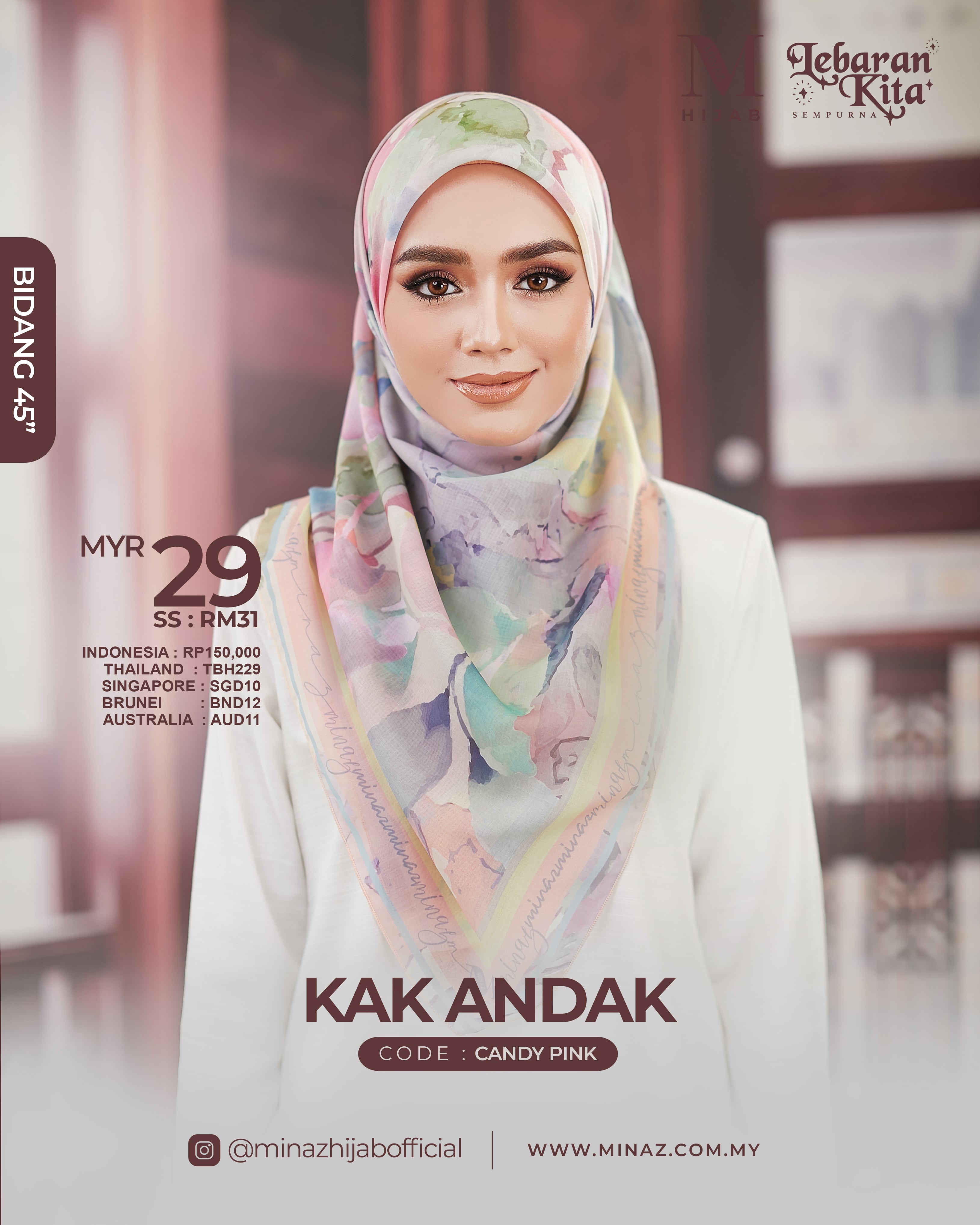 Tudung Bawal - Candy Pink - B45