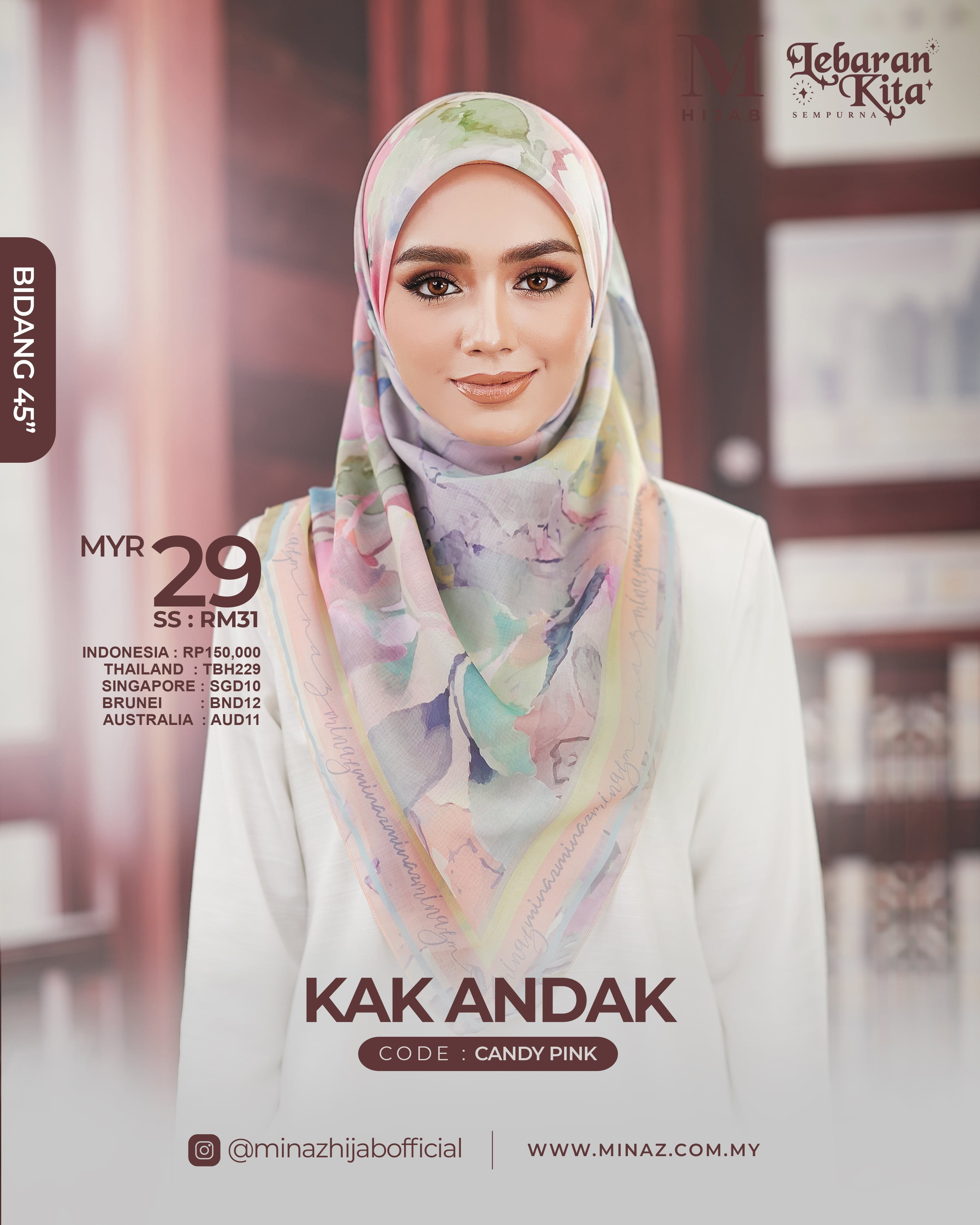 Tudung Bawal - Candy Pink