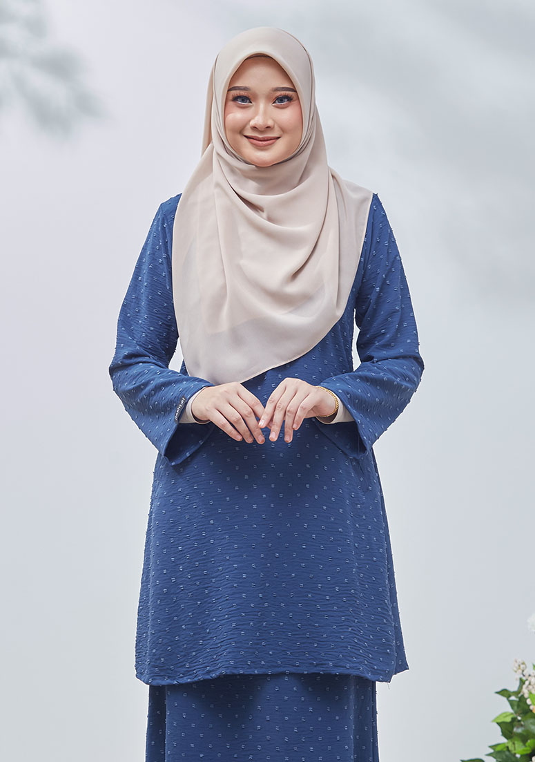 Kurung Cik Afeena - Dark Blue