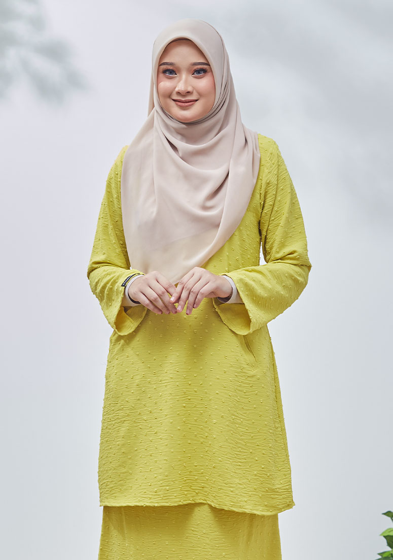 Kurung Cik Afeena - Lemon