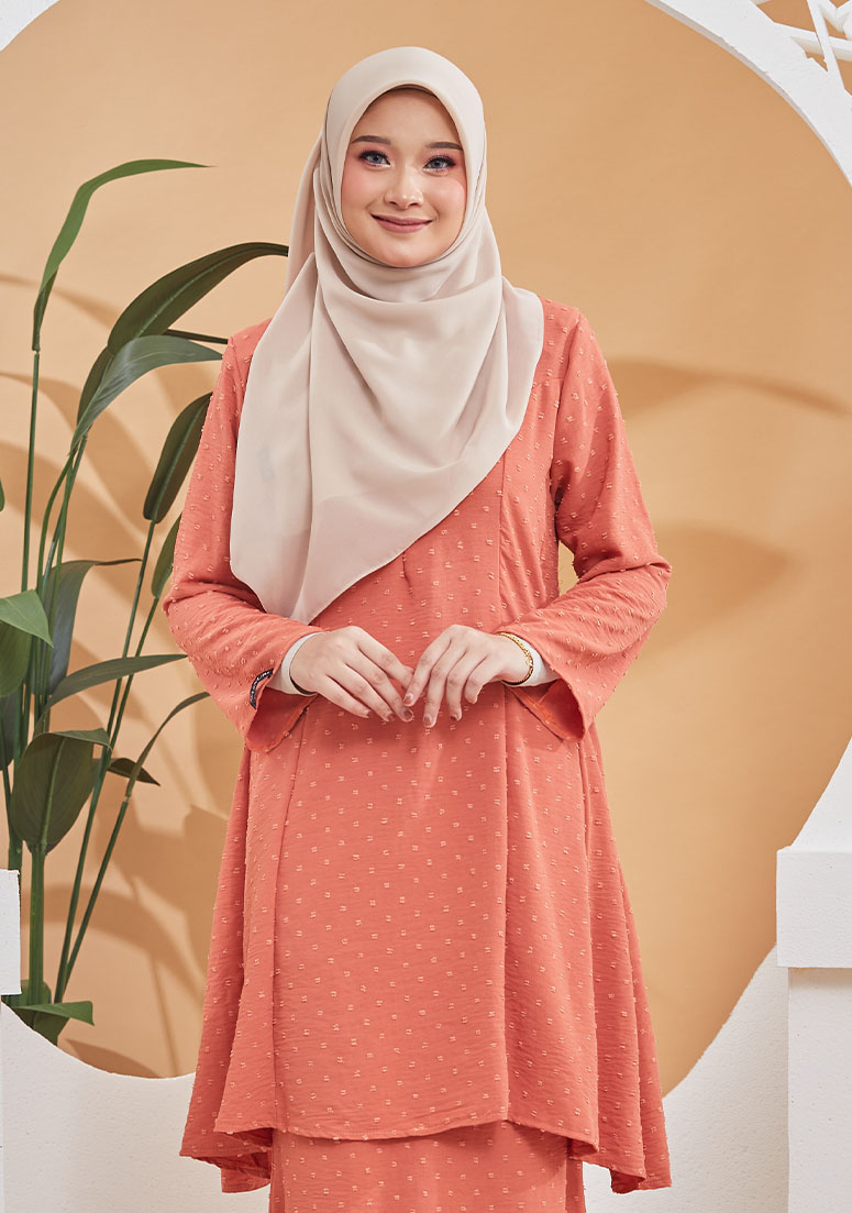 Kurung Cik Saadah - Dusty Orange