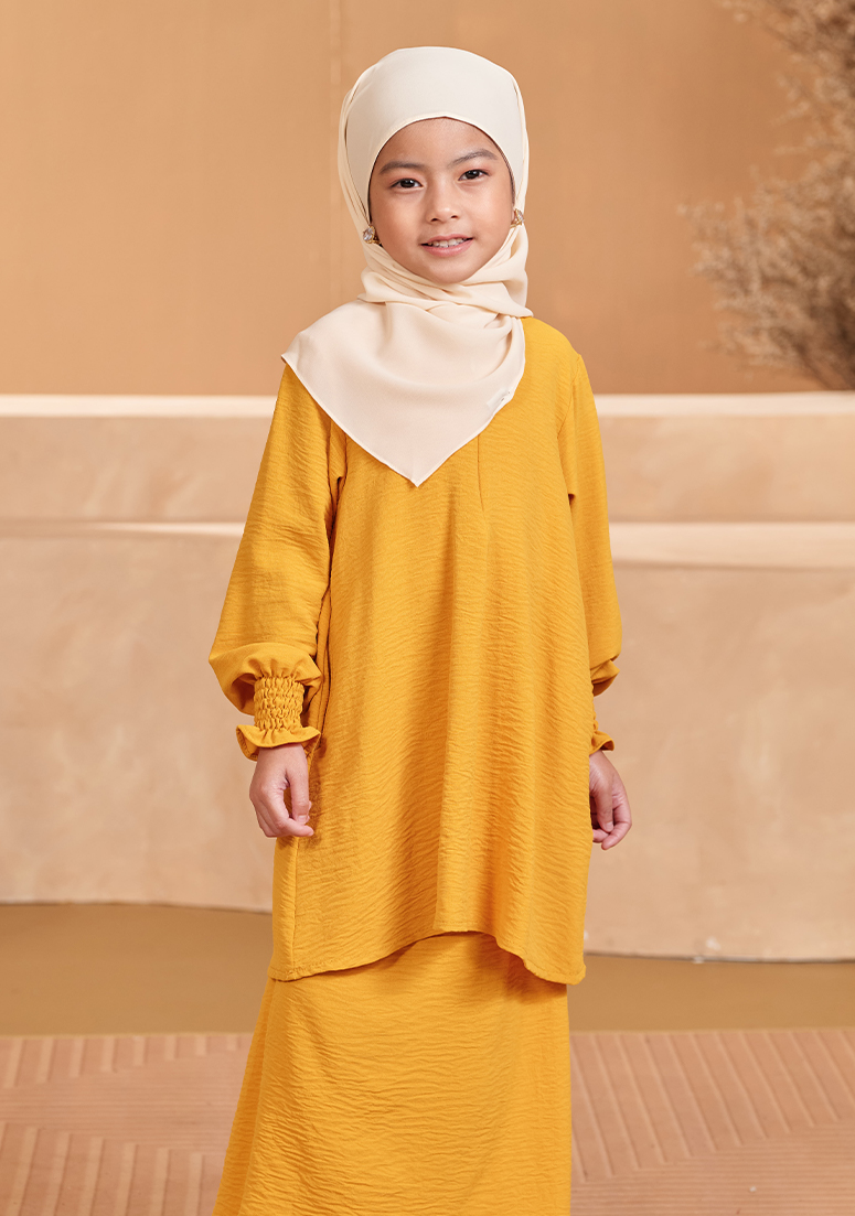 Kurung Inayah Kids - Mustard