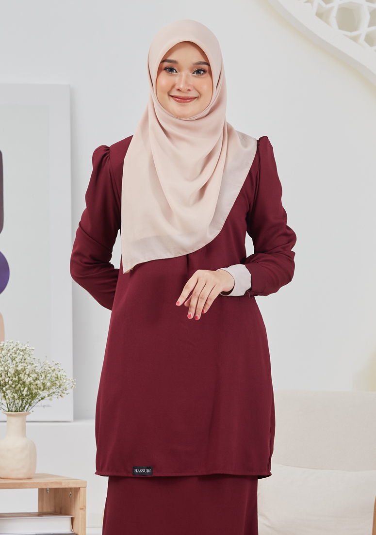 Kurung Sheela - Deep Maroon