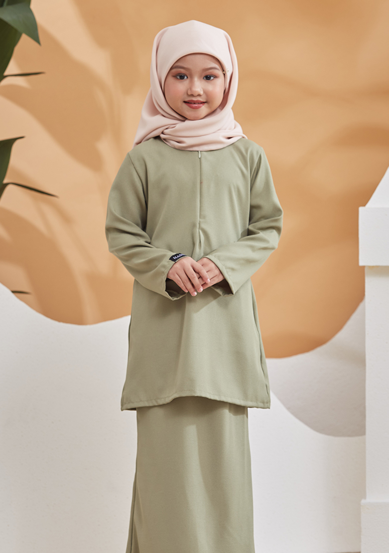 Kurung Simple Rose Kids - Green