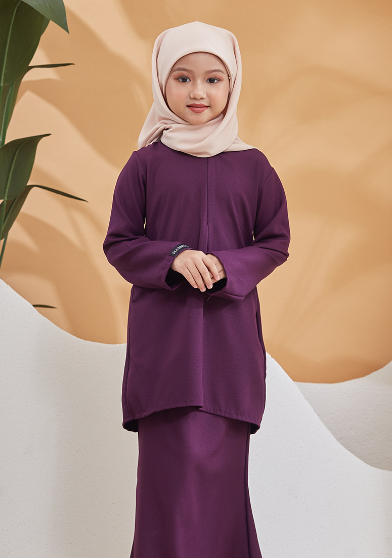Kurung Simple Rose Kids - Purple