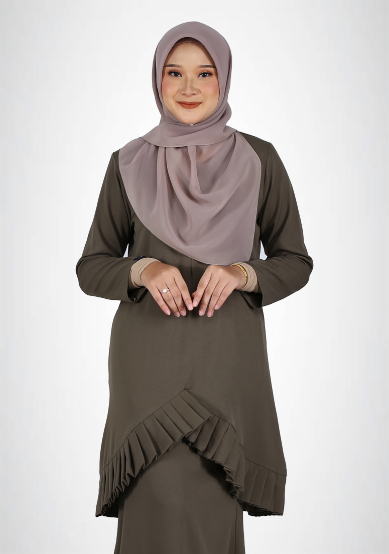 Kurung Zinnira - Moss Green