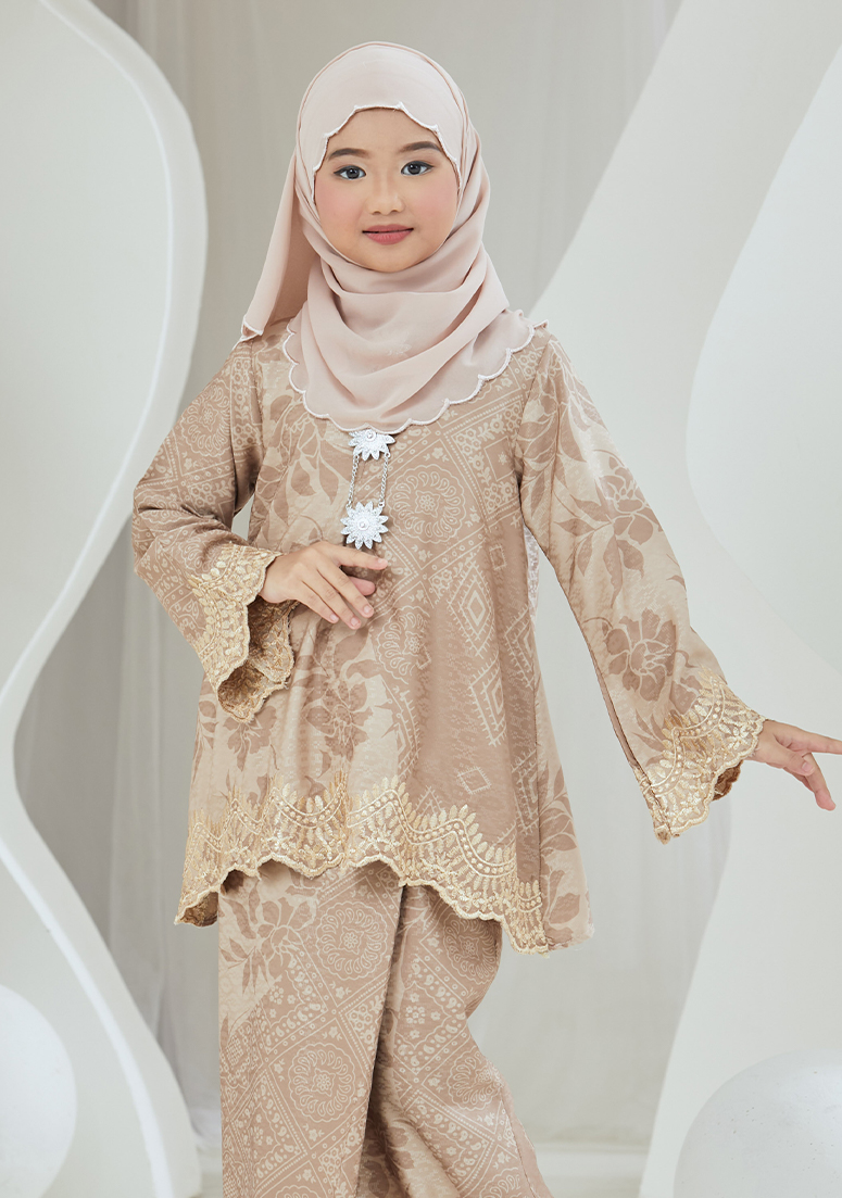 Kurung Puteri Ayu Kids - Light Coco