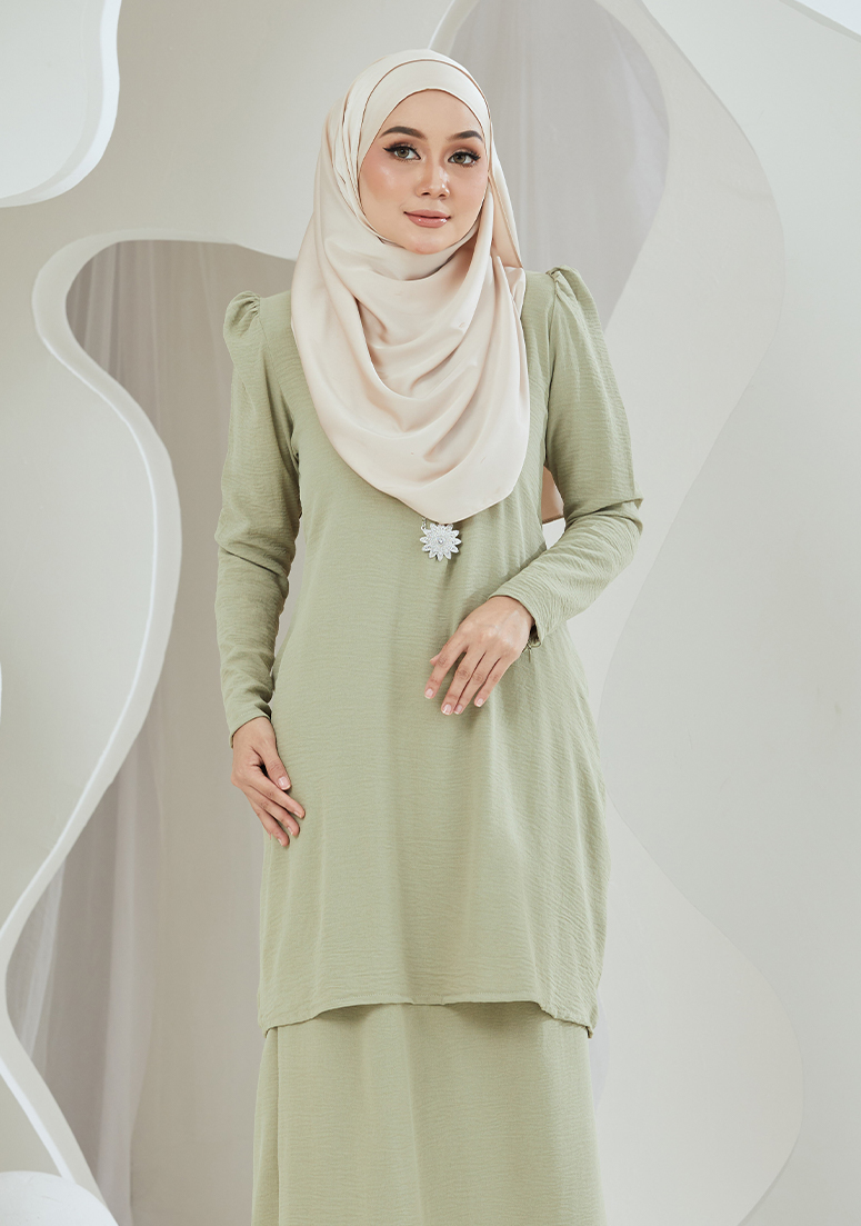 Kurung Balqis - Light Green