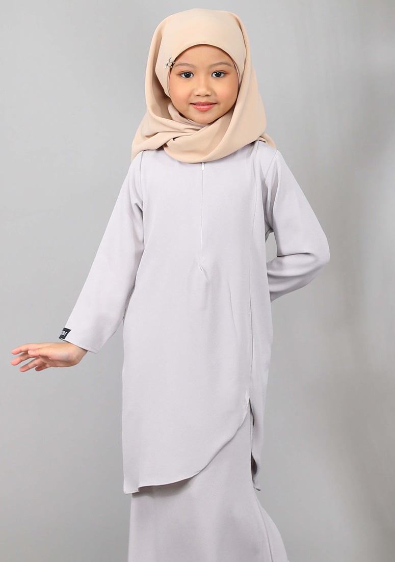 Kurung Sakina Kids - Light Grey