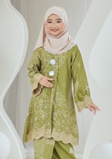 Kebaya Cindai Kids - Lime Green