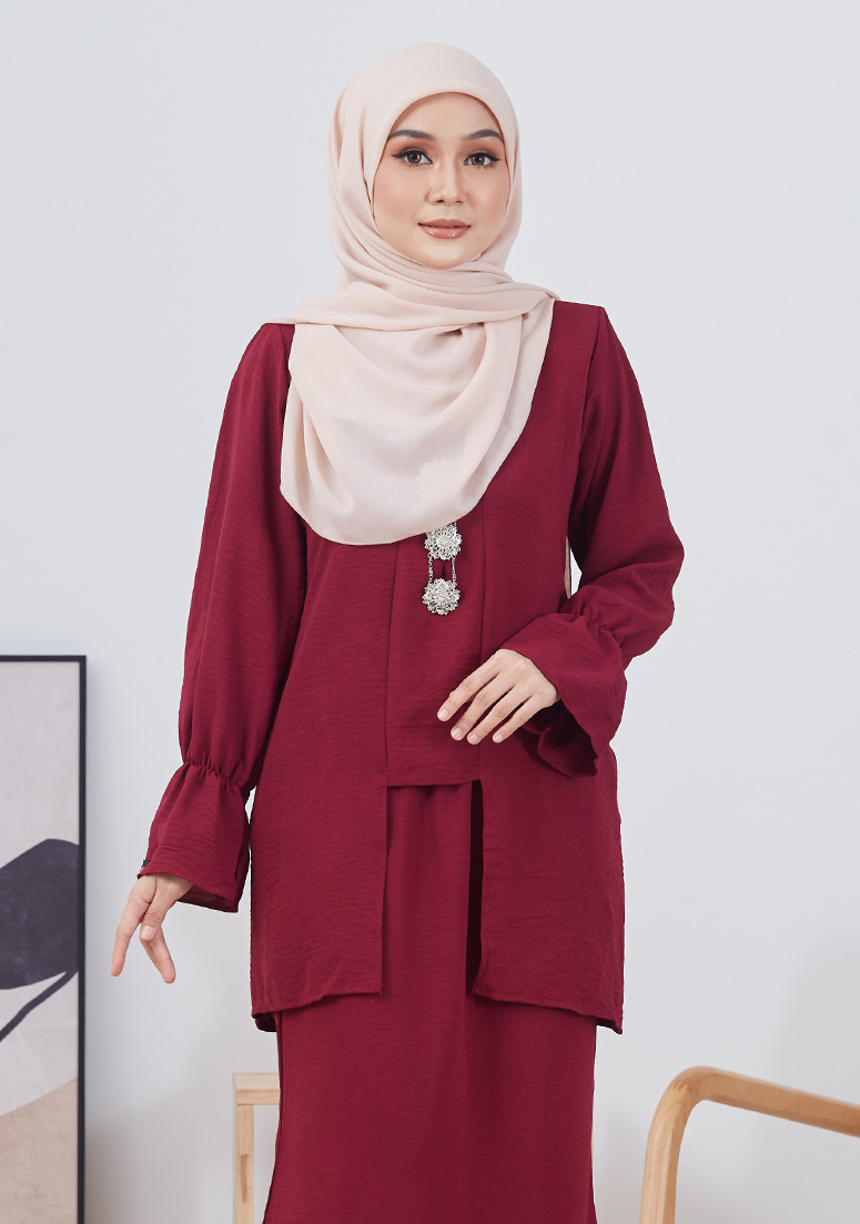 Kurung Mirella - Maroon