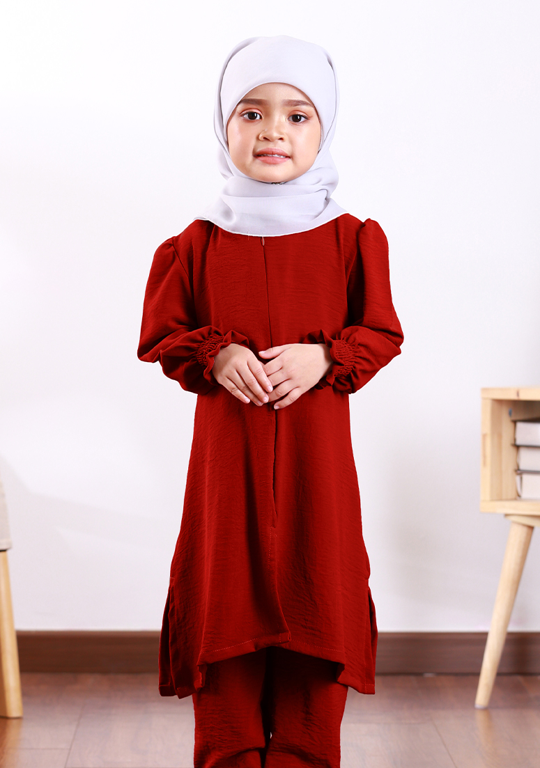 Suit Nur Zakiya Kids - Maroon