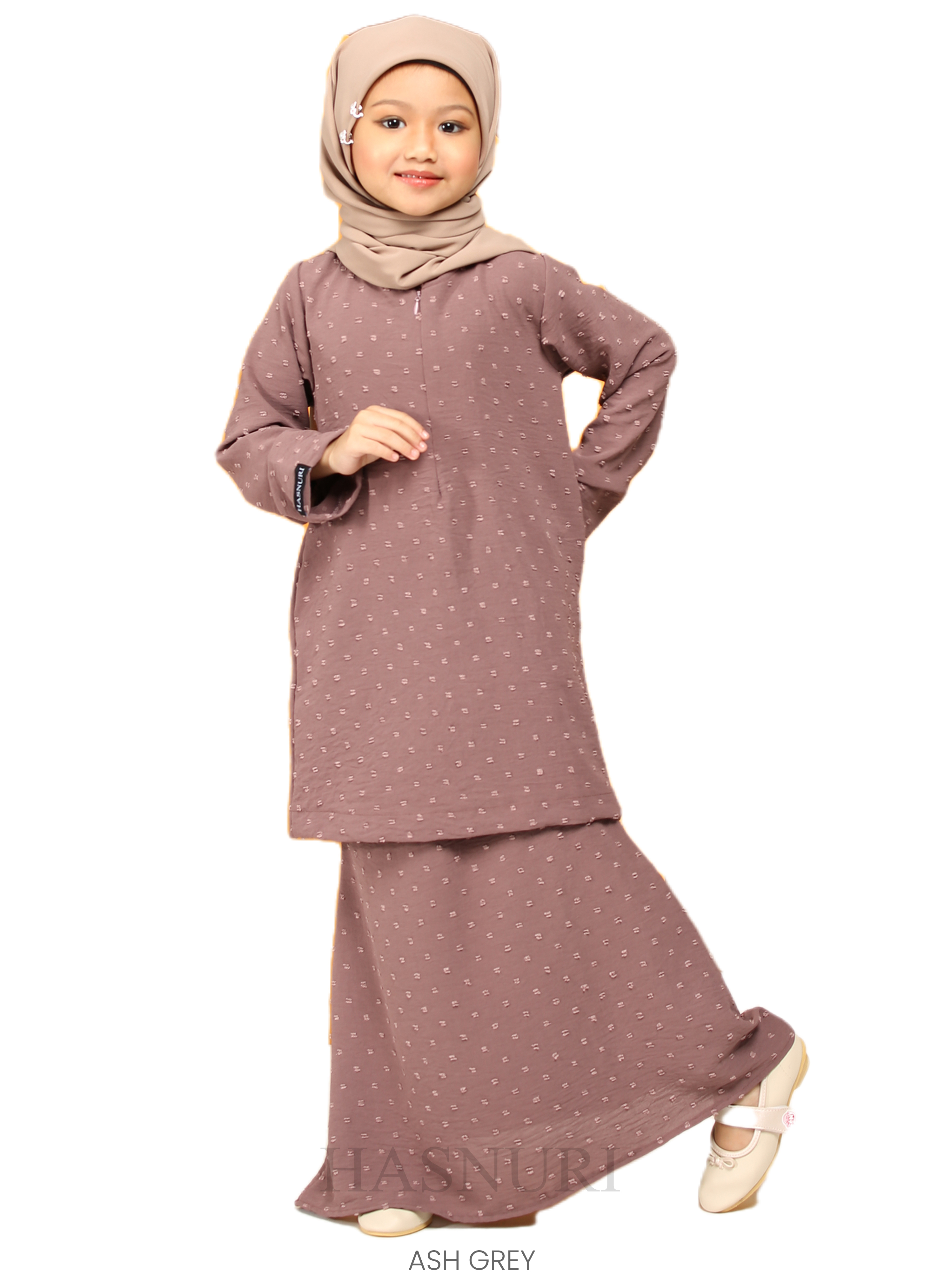 Kurung Misha Kids - Ash Grey